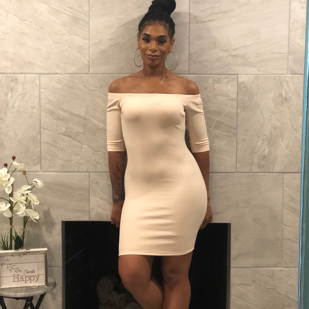 Pink off Shoulder Dress